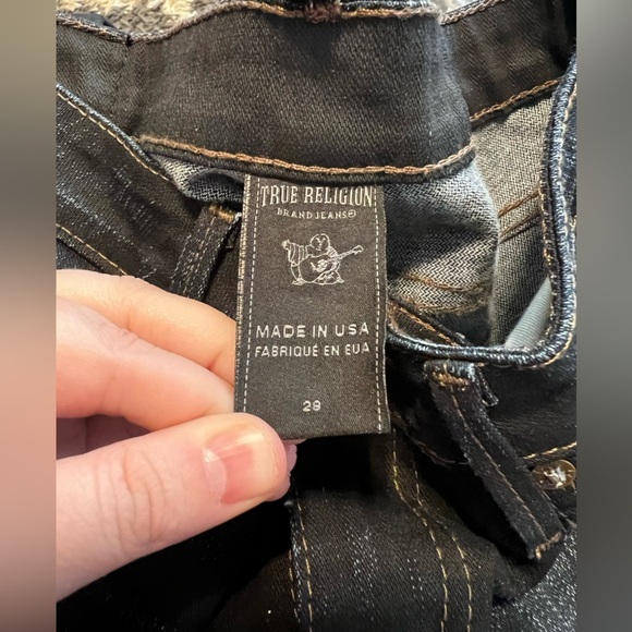 True Religion Jude Super Low Rise Skinny in Asphalt w/ Rips - Picture 8 of 12